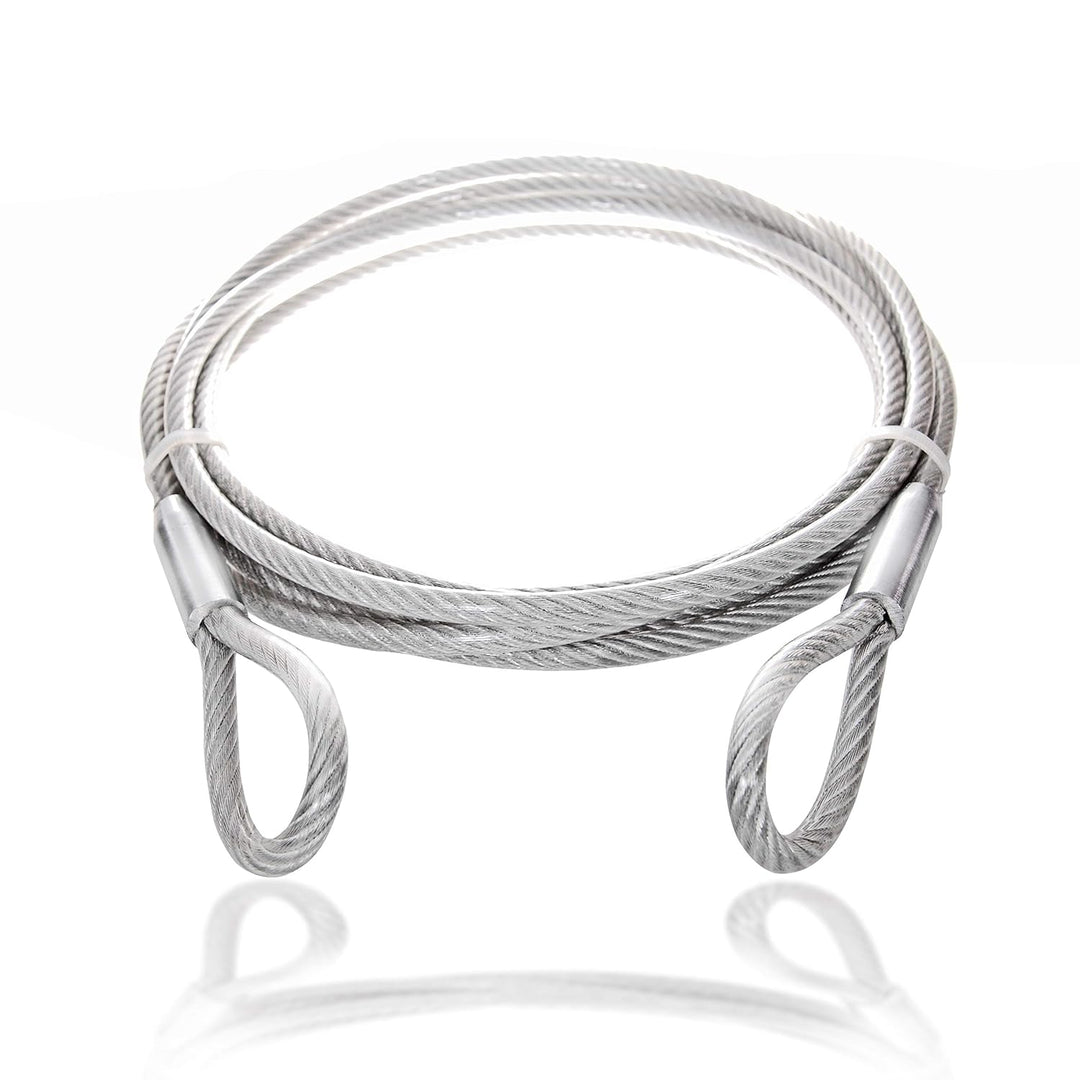 Drahtseile24 Stahlseil ummantelt mit Ösen, Stahlkabel mit Schlaufen, Schlaufenkabel - Diebstahlsiche