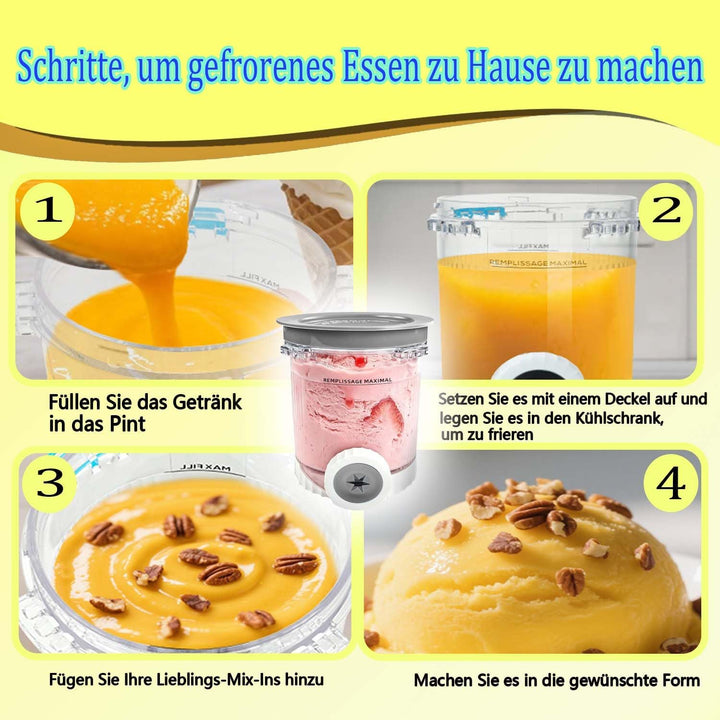 2 Stück für Ninja Swirl Creami Behälter 480 ml Eisbehälter - Kompatibel mit Ninja Creami NC701 & NC7
