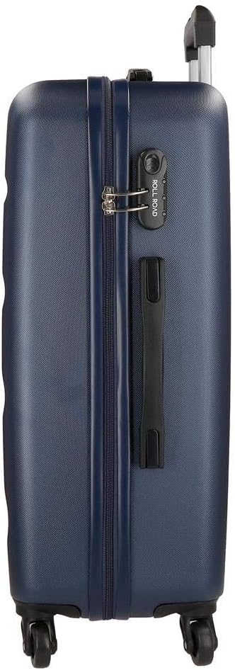 Roll Road Flex Grosser Koffer Blau 51x74x28 cms Hartschalen ABS Kombinationsschloss 91L 3,8Kgs 4 Räd