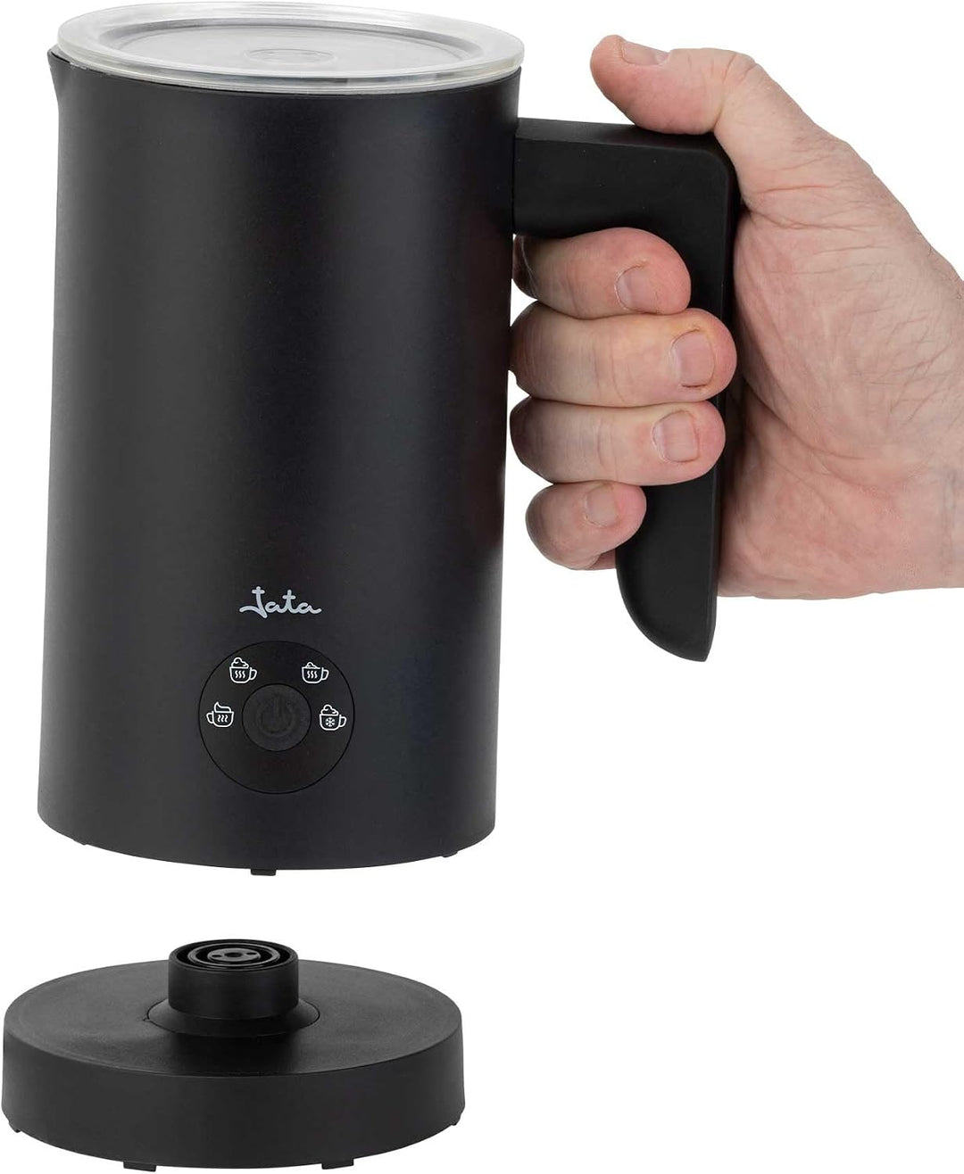 JATA JECL5501 Elektrischer Milchaufschäumer 5-in-1 mit Heizung, Warm- und Kaltschaum, 150 ml Aufschä