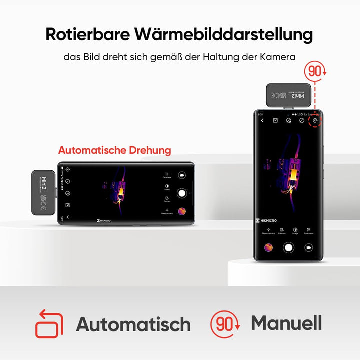 HIKMICRO Mini2 Wärmebildkamera Android, 256 x 192 IR-Auflösung, Wärmebildkamera 25 Hz Bildfrequenz,