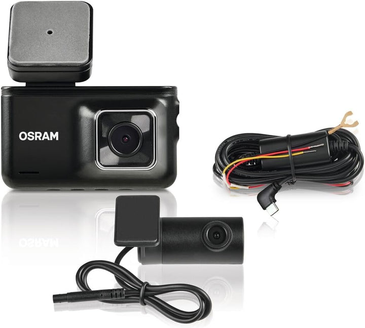 Osram ROADsight PRO 30 Dashcam – Front- und Rückansicht, 1296p Full HD, 3-Zoll-IPS-Bildschirm, 140°