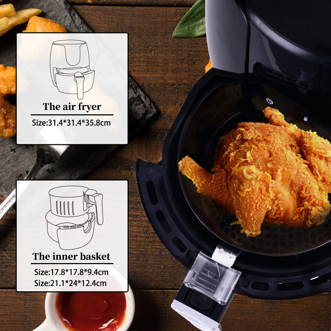 Heissluftfritteuse Airfryer Heissluftfriteuse mit 6 Verschiedenen Kochprogrammen Heissluftfritteuse