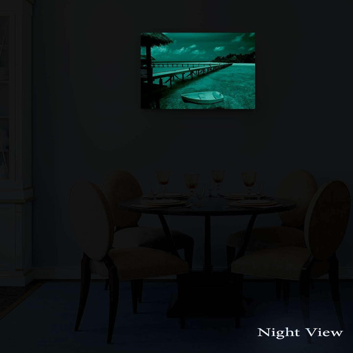 Startonight Bilder Boot auf Klarem Wasser, Leinwandbilder Moderne Kunst, Landschaft Wanddeko Kunstdr