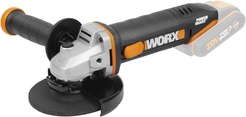 WORX WX803.9 Akku Winkelschleifer 20V - ohne Akku & Ladegerät, Schwarz & WA0071 Werkzeugkoffer aus r