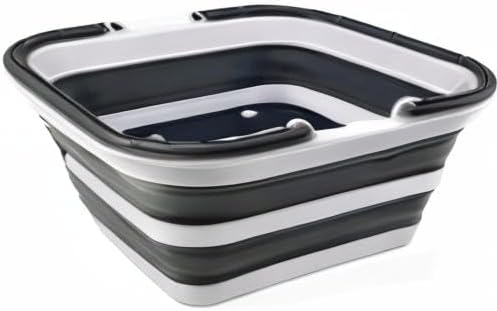 SAMMART 12L zusammenklappbare Wanne mit Griff – tragbarer Outdoor-Picknickkorb/Krater – Faltbare Ein