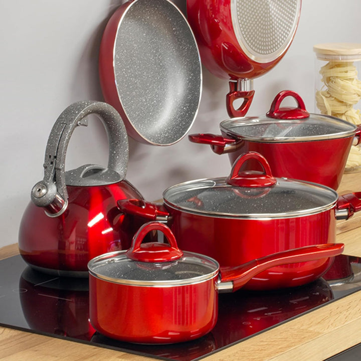 AMBITION Kochtopf mit Deckel 24 cm / 4,7 l Jasper Aluminiumtopf alle Herdarten Induktion antihaft St