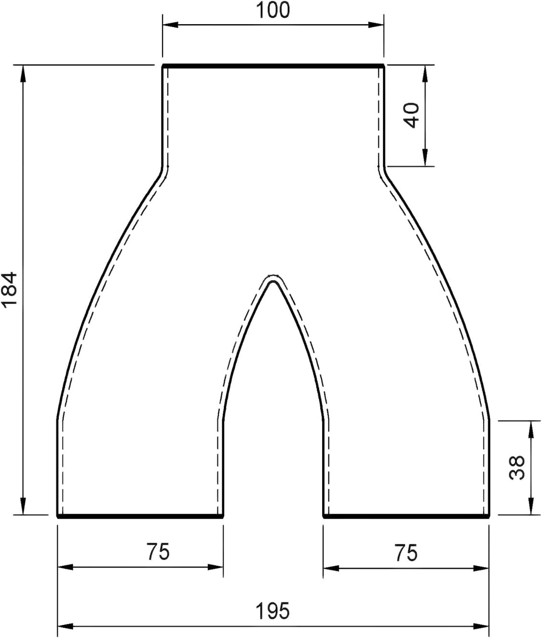 DRUCKKRAFT 2-Wege Abzweig Rohr DN100 - DN75 | Abzweigstück | Y-Verteiler | Absauganlage | Rohrverbin