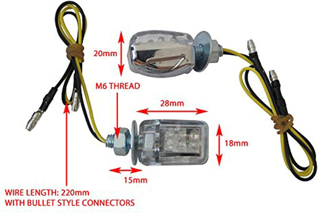 Alchemy Parts Klein Mikro Motorrad E-Geprüft Chrom LED Blinker Signale Turn