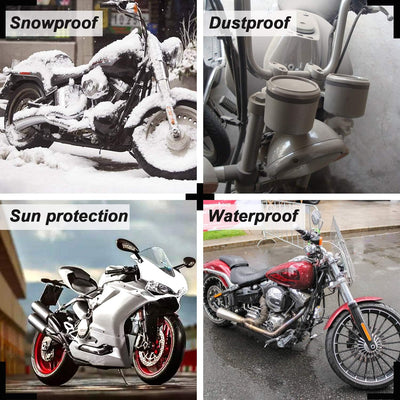 WinPower Motorradabdeckung Abschliessbar Indoor Outdoor Hitzebeständig Motorradplane Wasserdicht 210