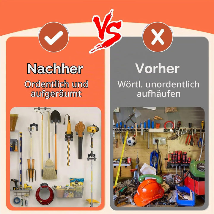 18 Stk Gartengerätehalter Haken, Einzelhaken/Doppelhaken Gerätehalter für Garage, Garten, Fahrradsch