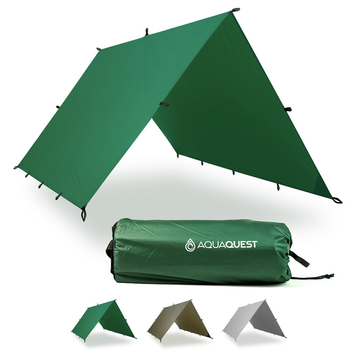 AquaQuest Guide wasserdichte Campingplane - Ultraleichter Biwak-Unterschlupf oder Regenschutz - Wand