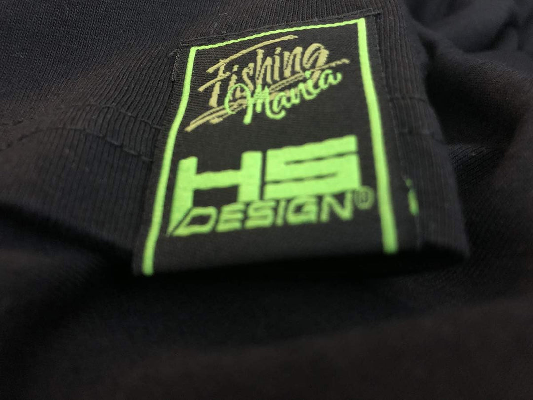 HOTSPOT DESIGN Fishing Bass Mania, SW-Grün, Barschangler Poloshirt M Schwarz, M Schwarz