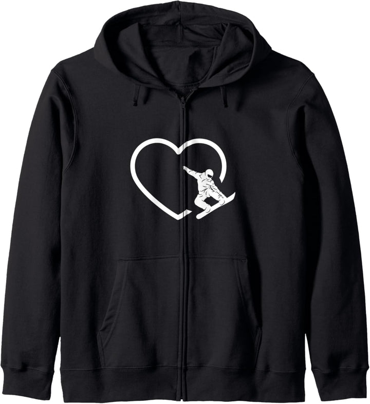 Snowboarden Design mit Snowboarder mit Herz Kapuzenjacke