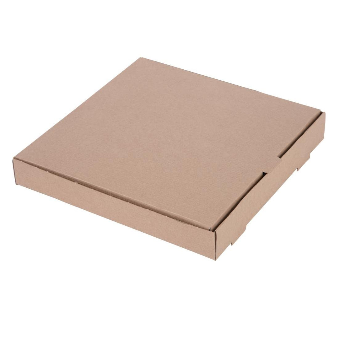 Fiesta kompostierbare Pizzakartons 12 Zoll (Packung mit 100 Stück), Farbe Kraft, gewellte Konstrukti