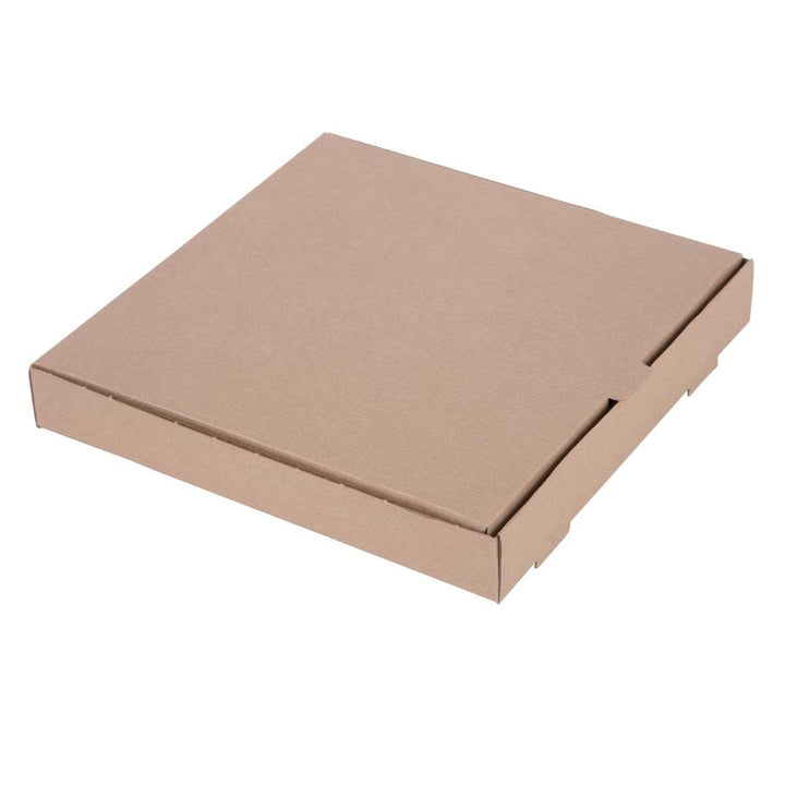 Fiesta kompostierbare Pizzakartons 12 Zoll (Packung mit 100 Stück), Farbe Kraft, gewellte Konstrukti