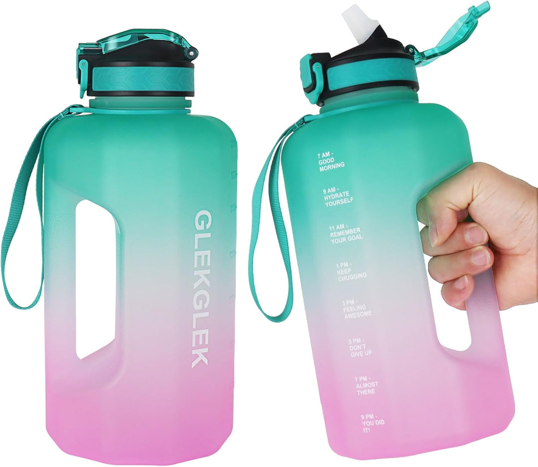 2.2 Liter Trinkflasche mit Strohhalm, BPA Freie Grosse Wasserflasche Auslaufsichere für Fitnessstudi