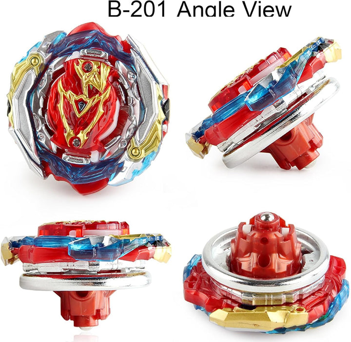 Gyros Turbo Set, 4D Metall Fusion Kampf Kreisel, Mit Battling Top Launcher, Geschenk-Sets,(B-201+B-1