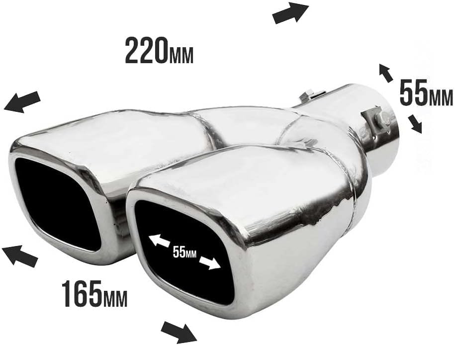 Doppel Auspuffblende Endrohr Auspuff Universell Schalldampf Doppelendrohr Endrohrblenden Blende Spor