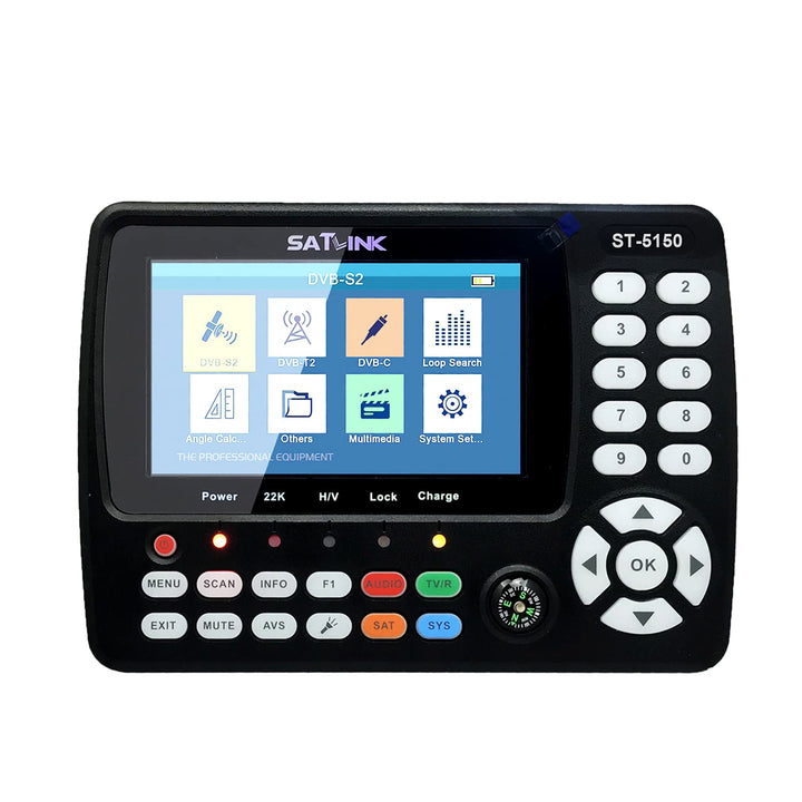 VISLONE Satelliten Finder, ST-5150 DVB-S2 / T2 / C COMBO Satelliten-TV-Signalfinder Digitaler Handsi