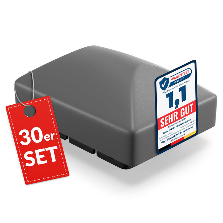 30x Zaunkappen Kunststoff 40x60mm mit Runddach | Pfostenkappen für Doppelstabmattenzaun | Abdeckkapp