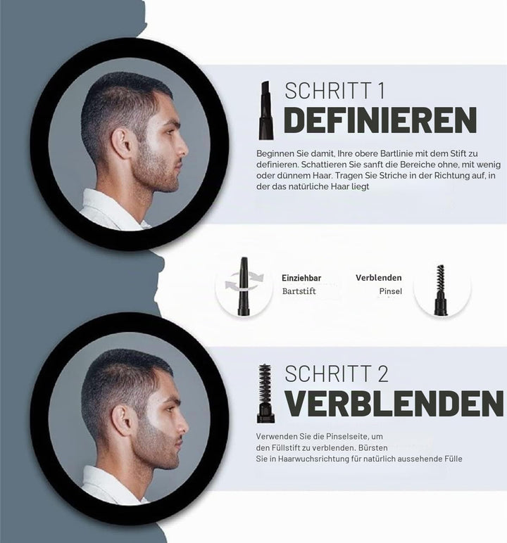 VOID Homme Bartstift (4er-Set, Schwarz) Herren Bartfüller und Bartstift, Bart Farbe Schwarz und Bart