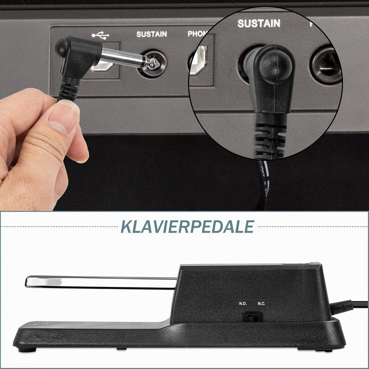 e-piano Pedal für Universal Keyboard Piano, Keyboard Pedal langlebiges Edelstahlpedal für aller Klav