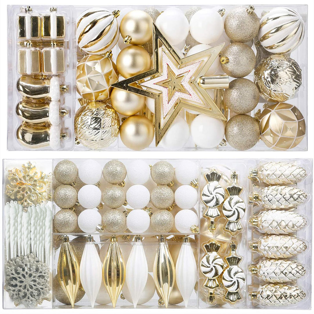 88PCS Weihnachtskugeln Ornamente für Weihnachtsbaum, zarte Weihnachtsdekoration Bastelset Bruchsiche