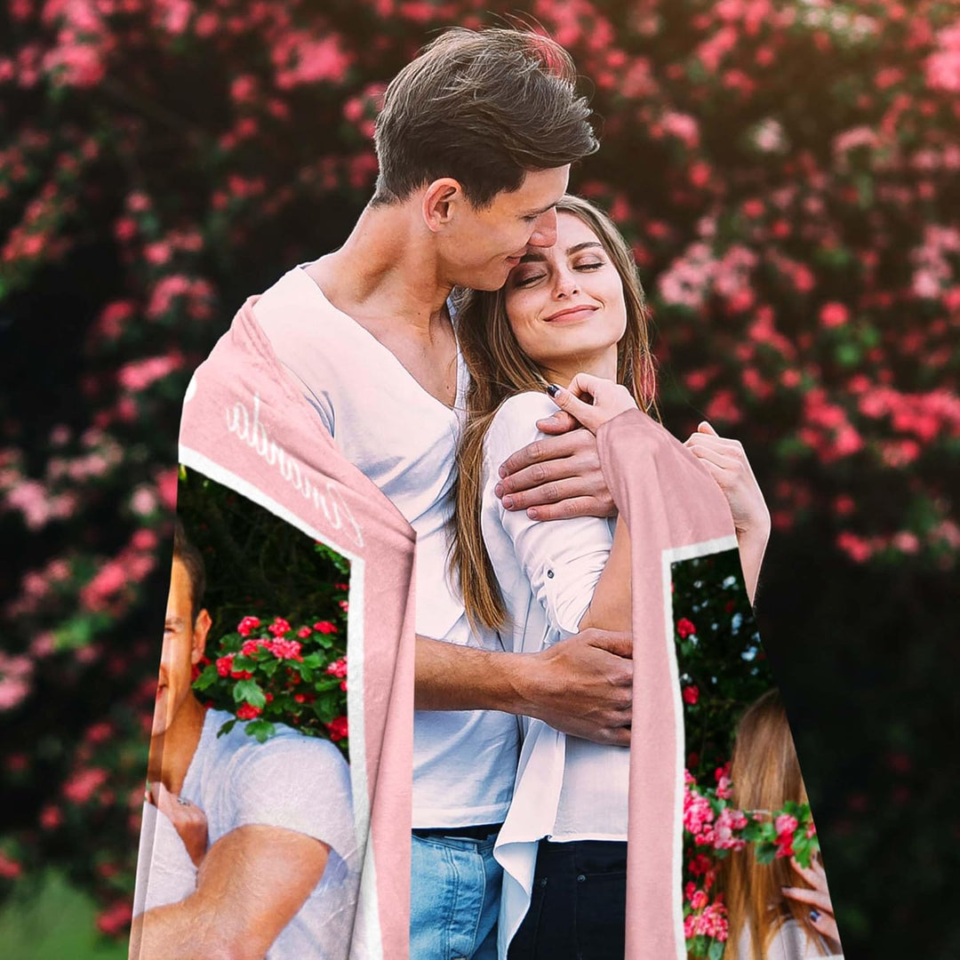 Easycosy personalisierte Decke für Paare - Valentinstag Foto Geschenke für Sie Frauen Benutzerdefini