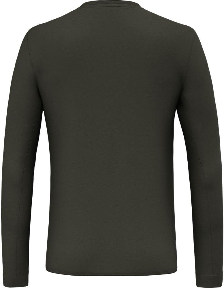 Salewa Herren Solidlogo Dry Long Sleeve Tee Men SOLIDLOGO Dry M L/S Tee. L Dark Olive, L Dark Olive