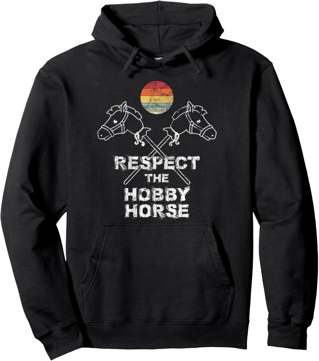Respect the Hobby Horse Steckenpferd Geschenk Vintage Retro Pullover Hoodie