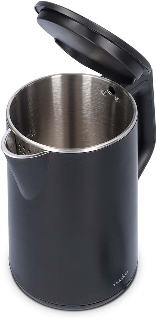 Wasserkocher - 1.5 l - Plastik - Schwarz - Um 360 Grad drehbar - Verdecktes Heizelement - Strix Cont
