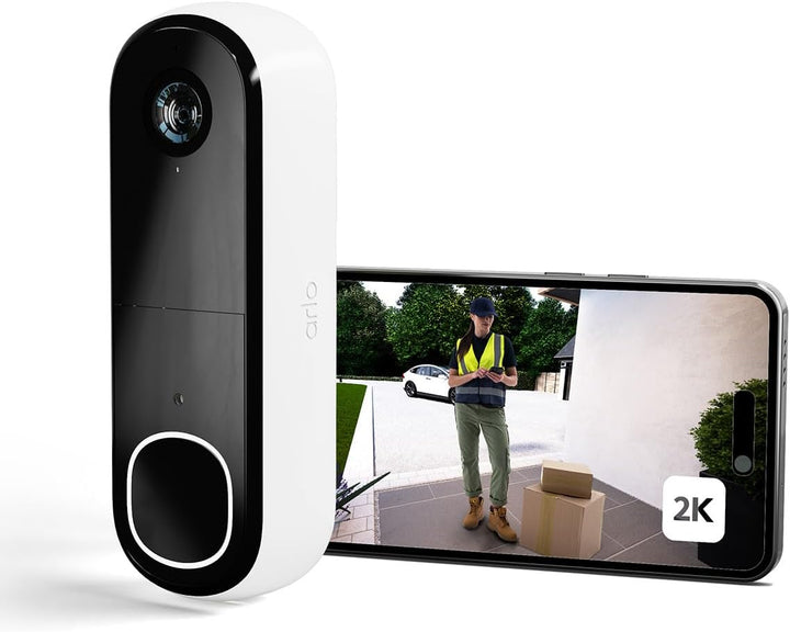 Arlo 2K HD Video Türklingel Mit Kamera Kabellos, WLAN Doorbell, Bewegungsmelder, 2-Wege-Audio, Ring