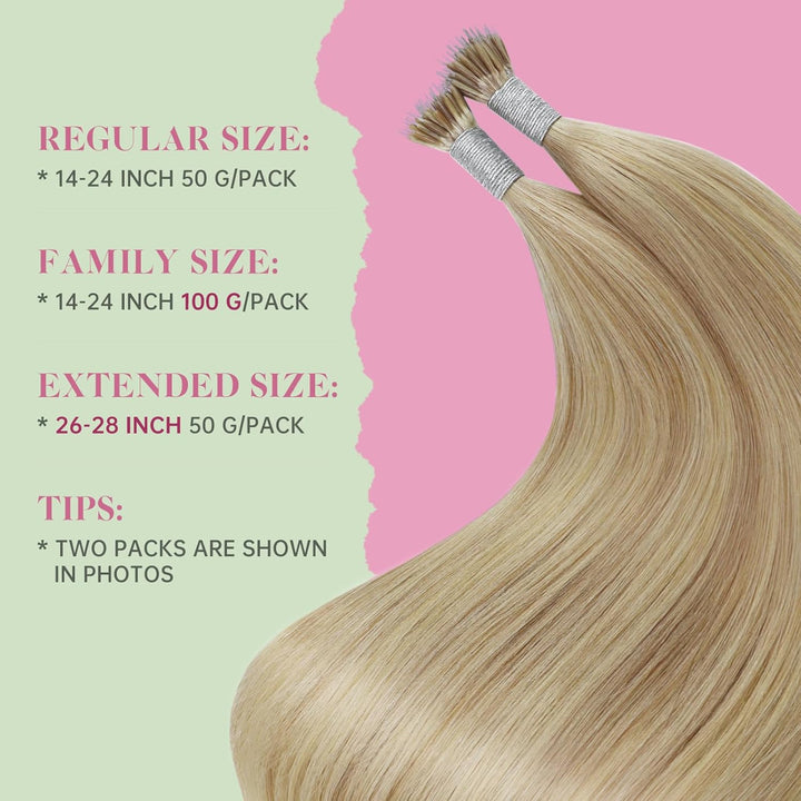 YoungSee Nanoring Extensions Echthaar Blond Nanoring Extensions Goldblond Strahnchen Mittelblond Nan