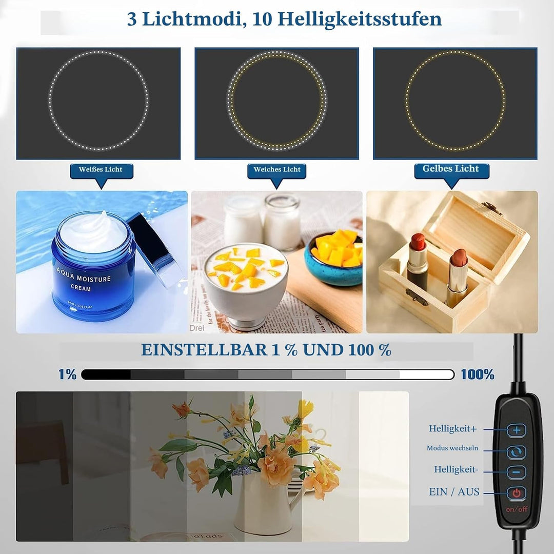 PULUZ tragbarer Fotostudio-Lichtkasten, professionelles dimmbares Fotozelt-Set mit 144 LEDs und 6 Hi