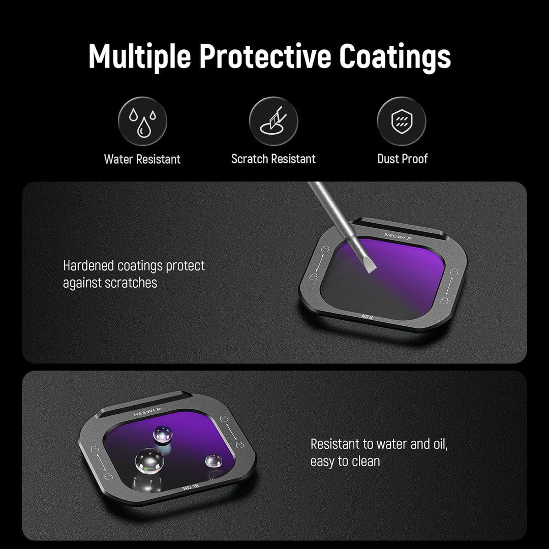 NEEWER ND8 Objektivfilter für Handy, Schnellverschluss, mehrfach beschichtetes optisches HD Glas, Ne