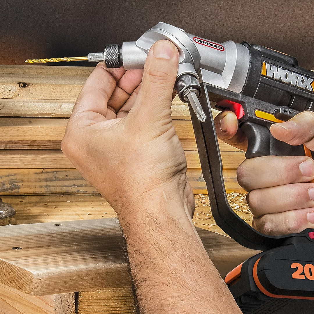WORX WX176.3 SwitchDriver Akkuschrauber 20V mit drehbarem Doppel-Bohrfutter – Elektrische Drehmoment