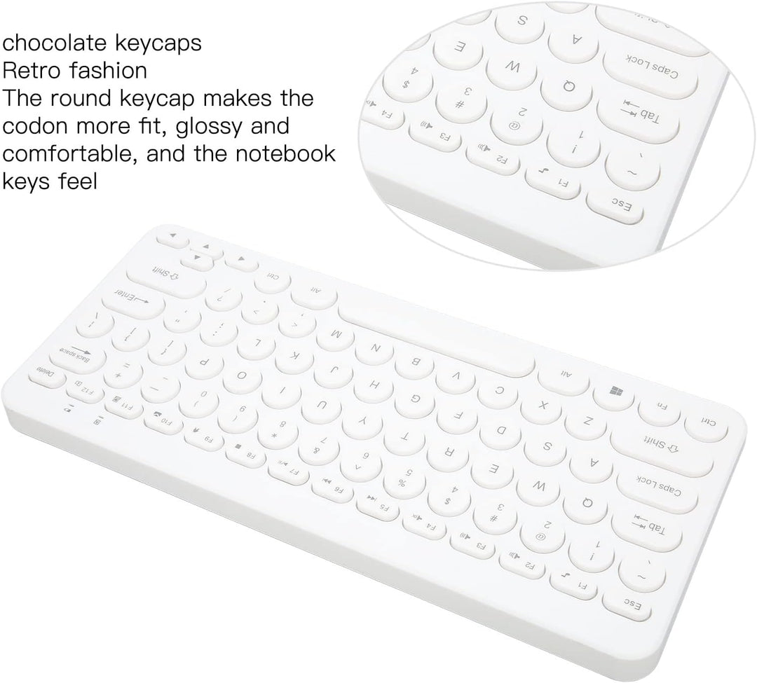 ciciglow Kabellose Tastatur- und Maus-Kombination, 2,4 GHz Kabellose Ergonomische Tastatur-Maus 78 T