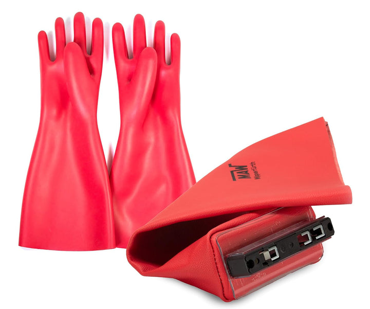 Bundle VDE Elektriker Handschuh Gr. 10 mit NH Aufsteckgriff Leder Stulpe 00 bis 4