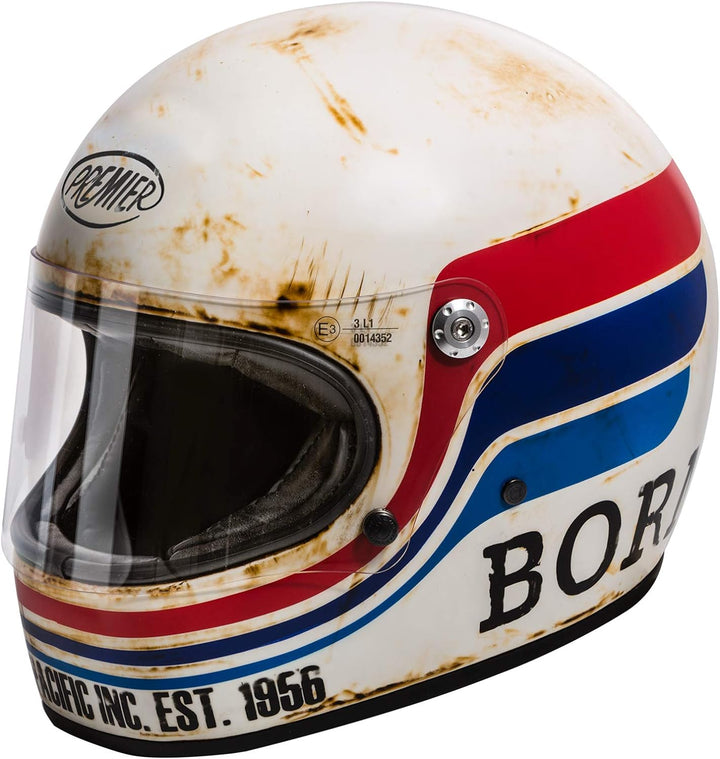 Premier Nc Unisex Motorcycle Helmet S WEISS / ROT / BLAU, S WEISS / ROT / BLAU