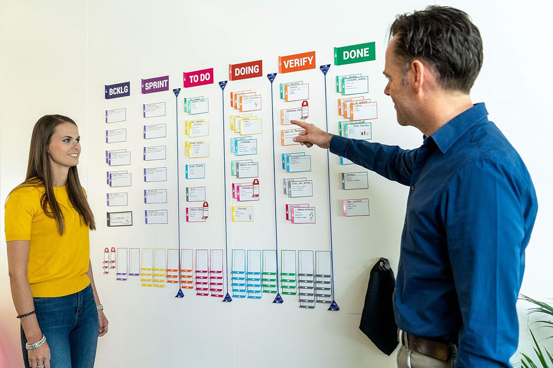 PATboard Kanban Board und Scrum Board – Full Tool Set für Whiteboard, Magnettafel - Beschreibbare Ma