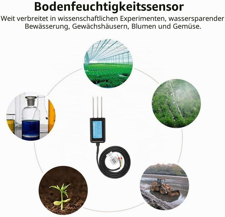 EVTSCAN 12-24V DC Bodenfeuchtesensor, 0-10V Ausgang Wasserdichtes Gewächshaus Bodenfeuchte Feuchtigk