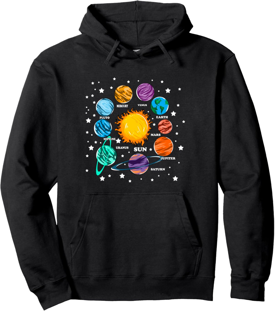 Astronomie Kinder Sonnensystem Planeten Sonne Universum Pullover Hoodie