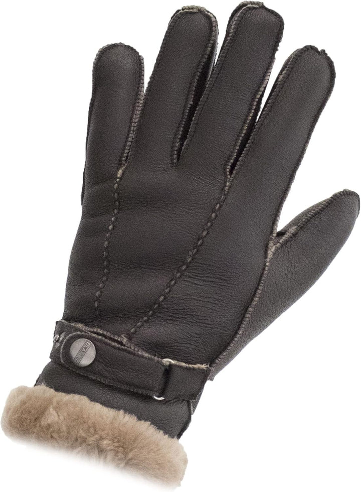 Reissner Lammfelle Fingerhandschuhe HDS-FINGER2 Merino Lammfell Nappa Leder in schwarz, beige und wa