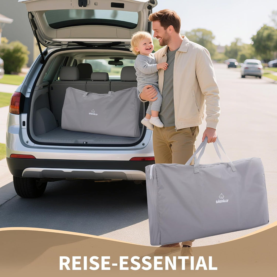 Rausfallschutz Bett Reise 185cm, 2-IN-1 Funktion als Baby Beistellbett und Bettgitter Baby, Rausfall