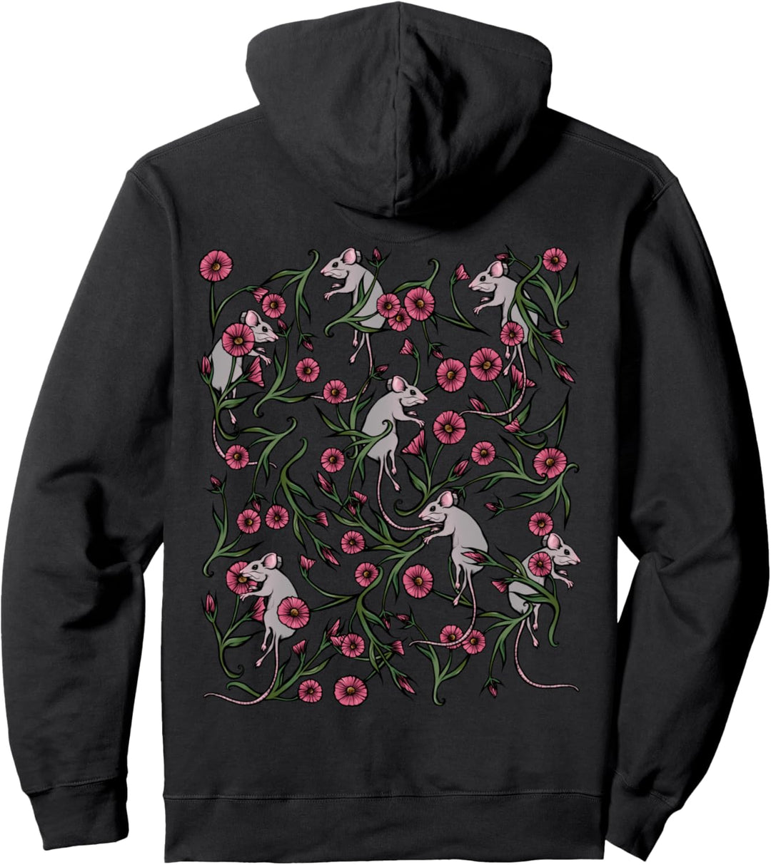 Pet Mice Mouse Lovers cute floral rodent Pullover Hoodie
