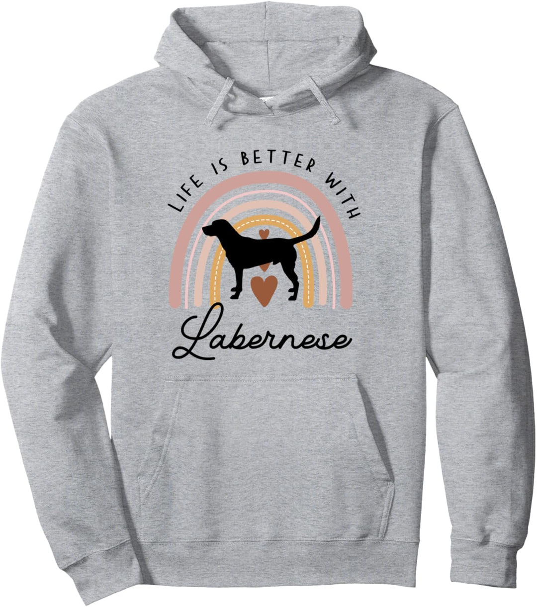Life is Better Labernese Regenbogen-Hundemom Pullover Hoodie