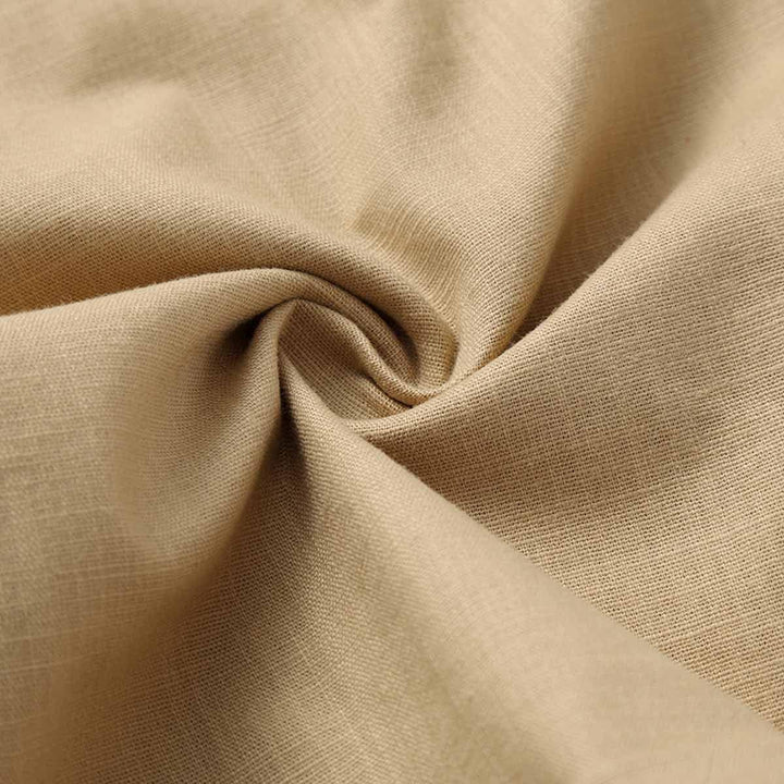 JustSun Kurze Hosen Herren Leinen Shorts Leicht Atmungsaktiv mit Tunnelzug XL Khaki, XL Khaki