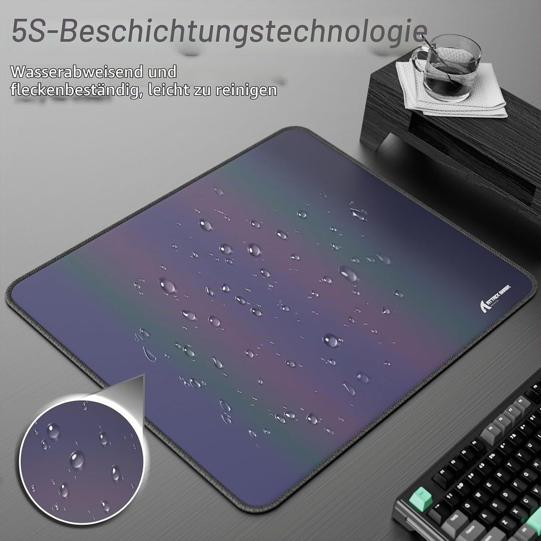 ATTACK SHARK CM03 Esports-Gaming-Mauspad, Grosses Mauspad Mit Wasserabweisender Beschichtung, Stark