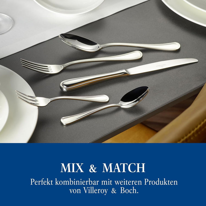 Villeroy und Boch Neufaden Merlemont Tafelbesteck für bis zu 12 Personen, 70-teilig, Edelstahl